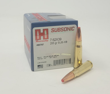 Hornady 7.62x39mm Ammunition Subsonic H80787 255 Grain Sub-X Hollow
