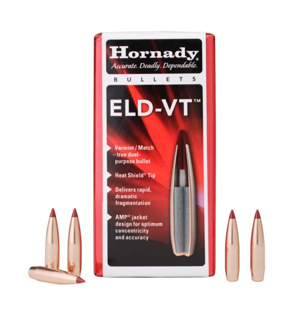 Hornady 22 Cal 224 Dia Reloading Bullets H22762 62 Grain ELDVT 100 Pieces