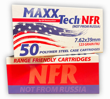 Maxxtech 7.62x39mm Ammunition NFR (Not From Russia) MTNFR762 123 Grain