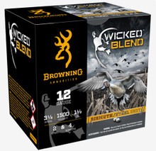 Browning 12 Gauge Ammunition Wicked Blend B193431242 3-1/2" #2 Steel & #4 Bismuth Shot 1-1/2oz 1500fps 25 Rounds