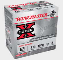 Winchester 12 Gauge Ammunition Super-X Upland & Small Game X12P4 2-3/4" #4 Shot 1-1/4oz 1220fps 25 Rounds