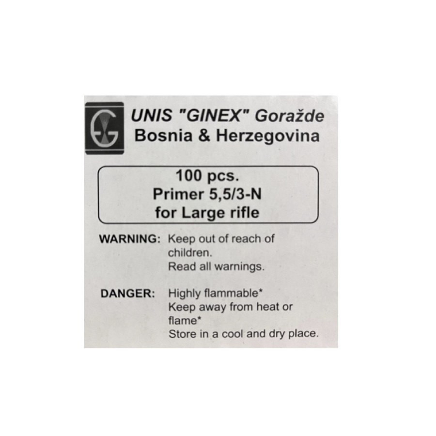 Unis Ginex Large Rifle Primers UGLRP 5000 Count