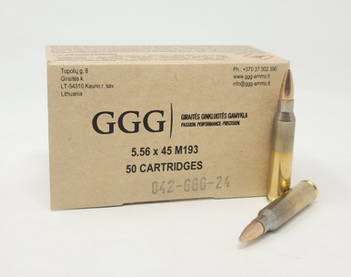 GGG 5.56x45mm NATO Ammunition GGG556FMJ50 55 Grain M193 Full Metal 
