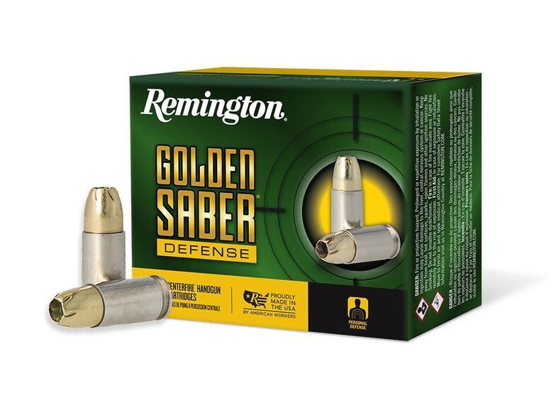 Remington Golden Saber Defense Brass HP JHP +P Ammo