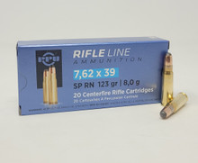 Prvi PPU 7.62x39mm Ammunition Rifle Line PP739S 123 Grain Round Nose Soft Point 20 Rounds