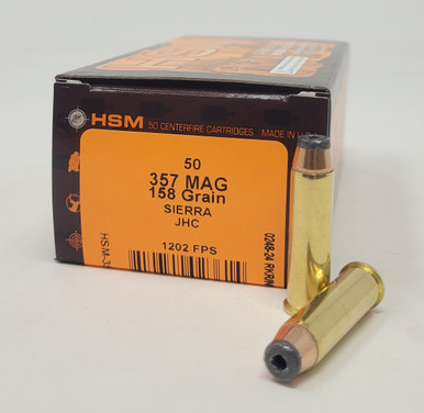 HSM 357 Magnum Ammunition Pro Pistol Hunter HSM357-23-N 158 Grain ...
