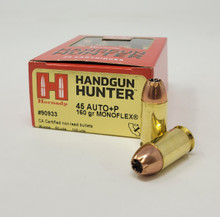 Hornady 45 Auto +P Ammunition Handgun Hunter H90933 160 Grain Solid Copper Monoflex Hollow Point 20 Rounds