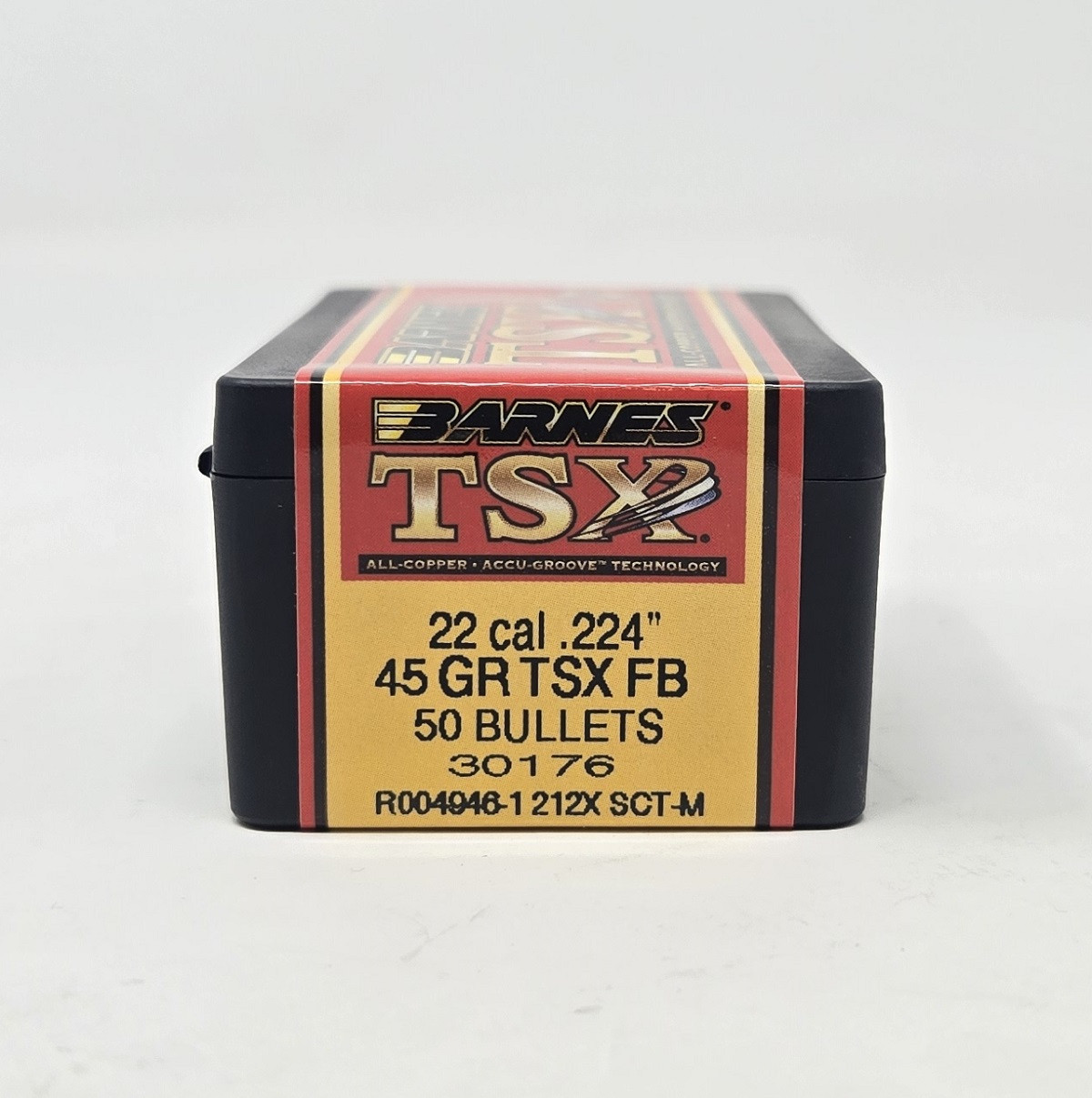 Barnes 22 Cal (.224 Dia) Reloading Bullets Copper TSX B30176 45 Grain Flat Base Hollow Point 50 Pieces