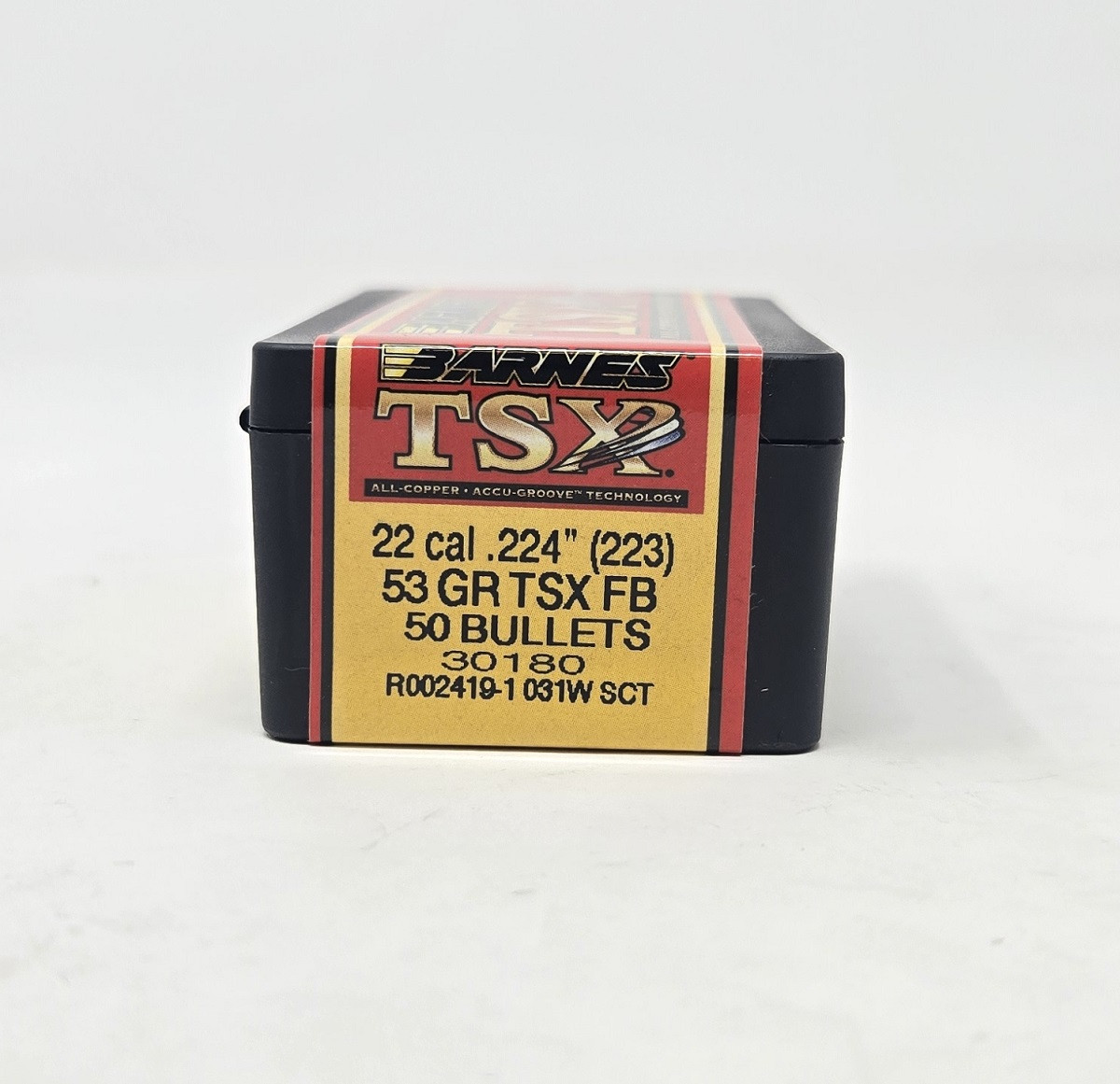 Barnes 22 Cal (.224 Dia) Reloading Bullets Copper TSX B30180 53 Grain Flat Base Hollow Point 50 Pieces