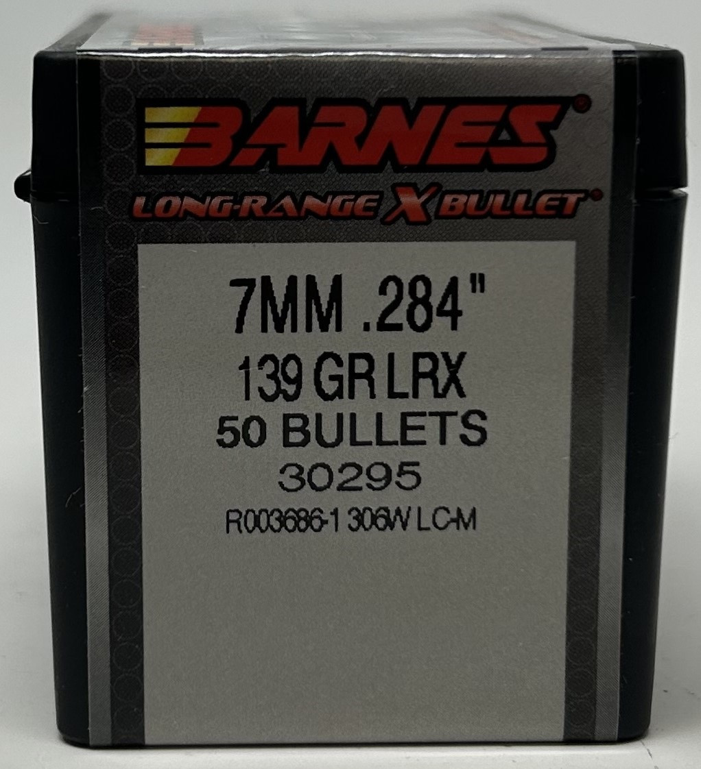 Barnes 7mm 284 Dia Reloading Bullets Copper LRX B30295 139 Grain Boat Tail Ballistic Tip 50 Pieces