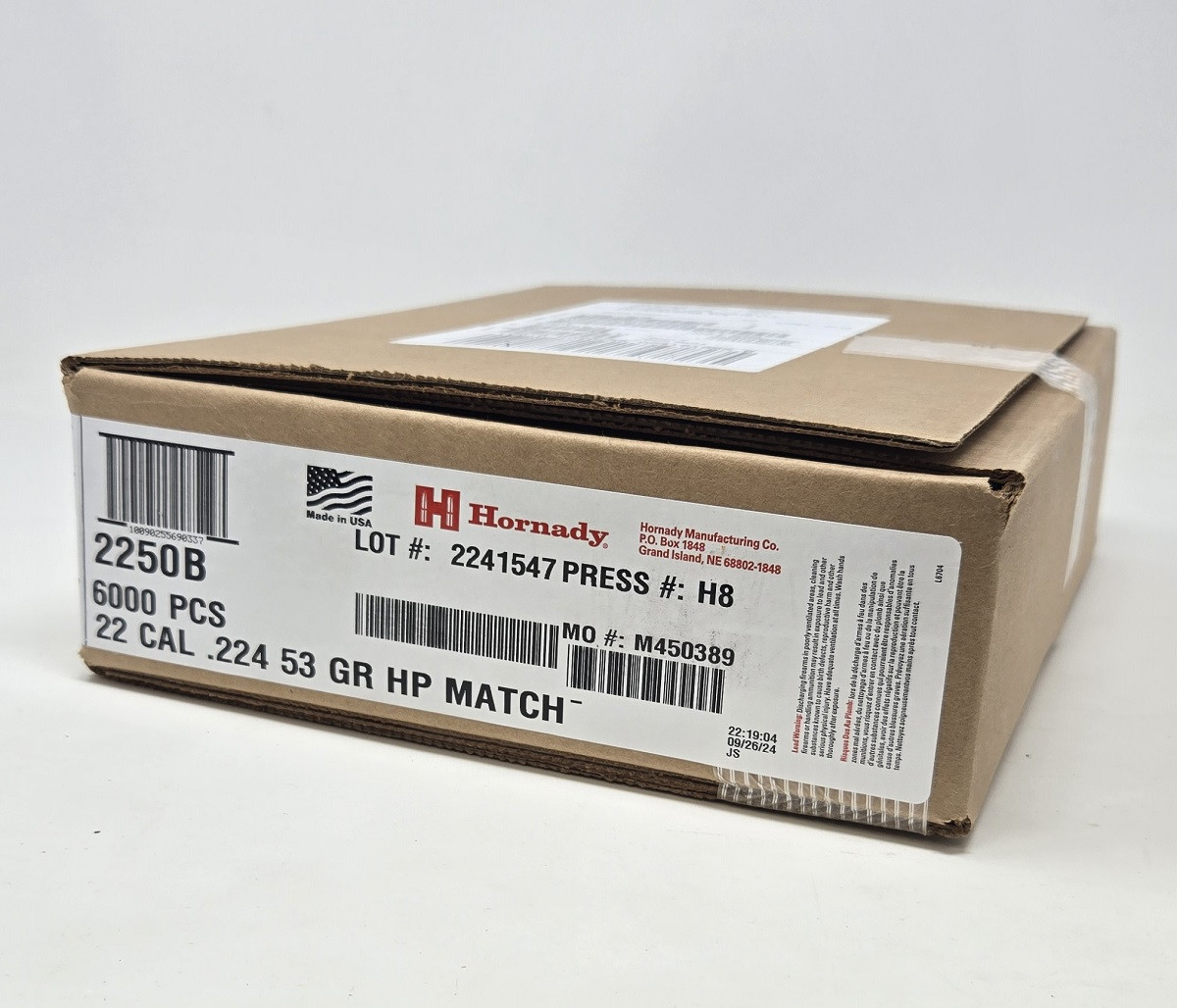 Hornady 22 Cal (.224 Dia) Reloading Bullets H2250B 53 Grain Hollow Point Match 6000 Pieces