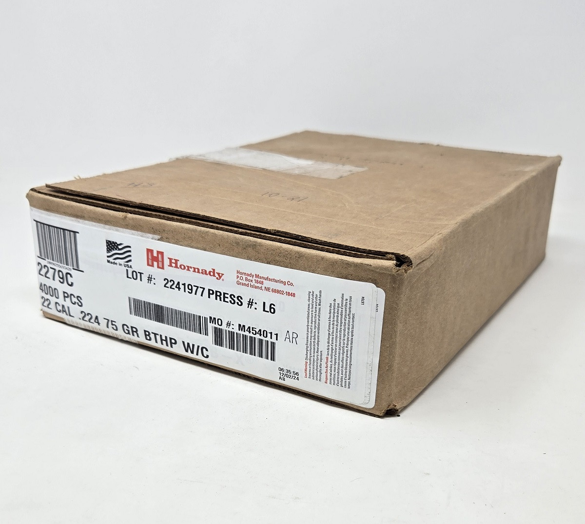 Hornady 22 Cal (.224 Dia) Reloading Bullets HRN2279C 75 Grain Boat Tail Hollow Point With Cannelure 4000 Pieces