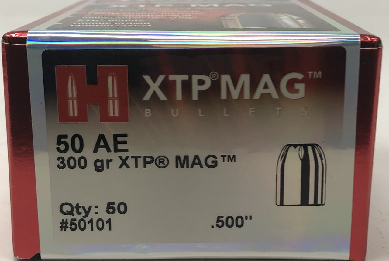 Hornady 50 AE 500 Dia Reloading Bullets H50101 300 Grain XTP Mag 50 Pieces