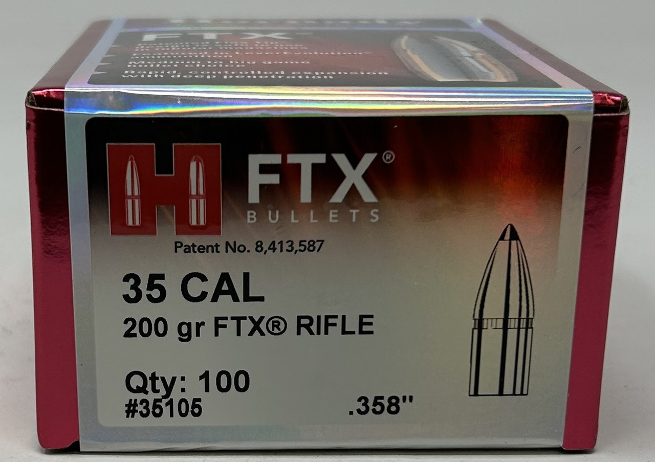 Hornady 35 Cal 358 Dia Reloading Bullets For 35 Rem H35105 200 Grain FTX 100 Pieces