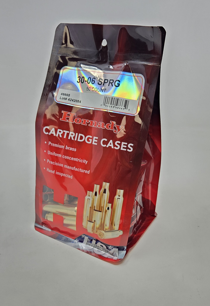 Hornady 30-06 Springfield Unprimed Reloading Brass Casings H8665 50 Pieces