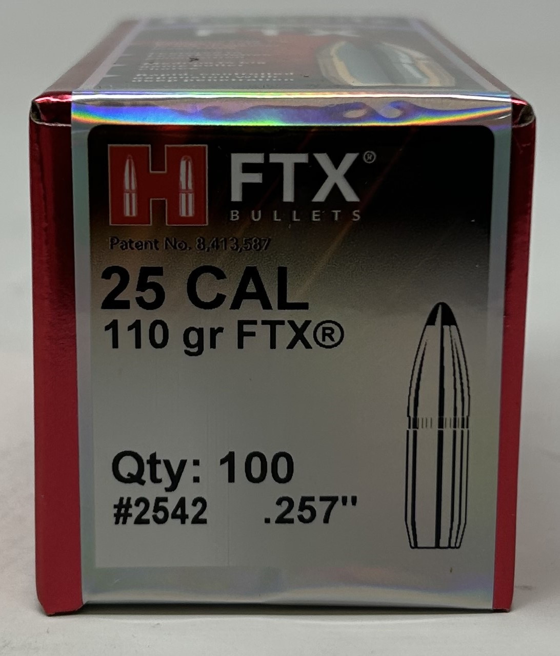 Hornady 25 Cal 257 Dia Reloading Bullets H2542 110 Grain FTX 100 Pieces