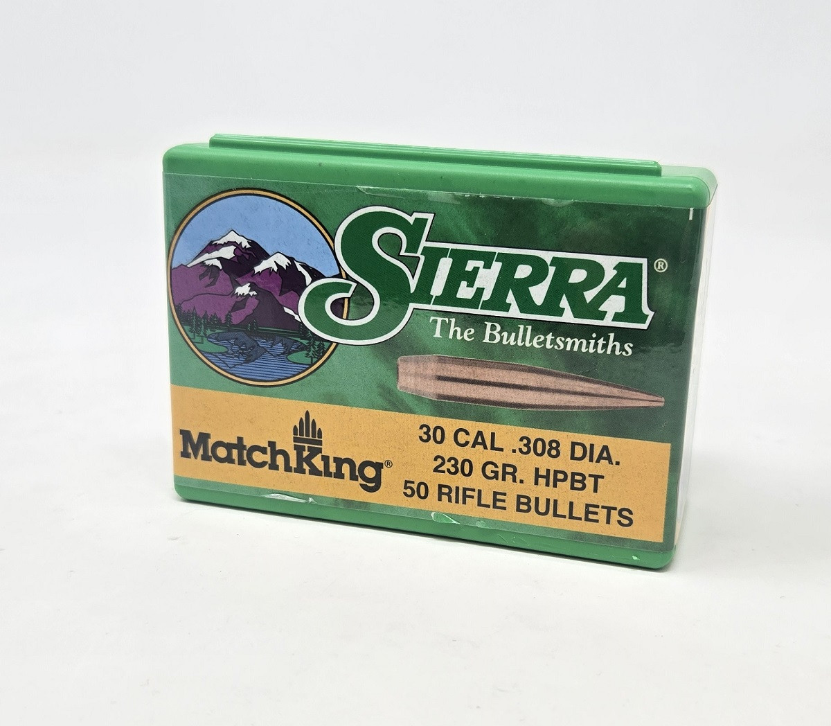 Sierra 30 Cal 308 Dia Reloading Bullets Matchking SRAA2251 230 Grain Hollow Point Boat Tail 50 Pieces