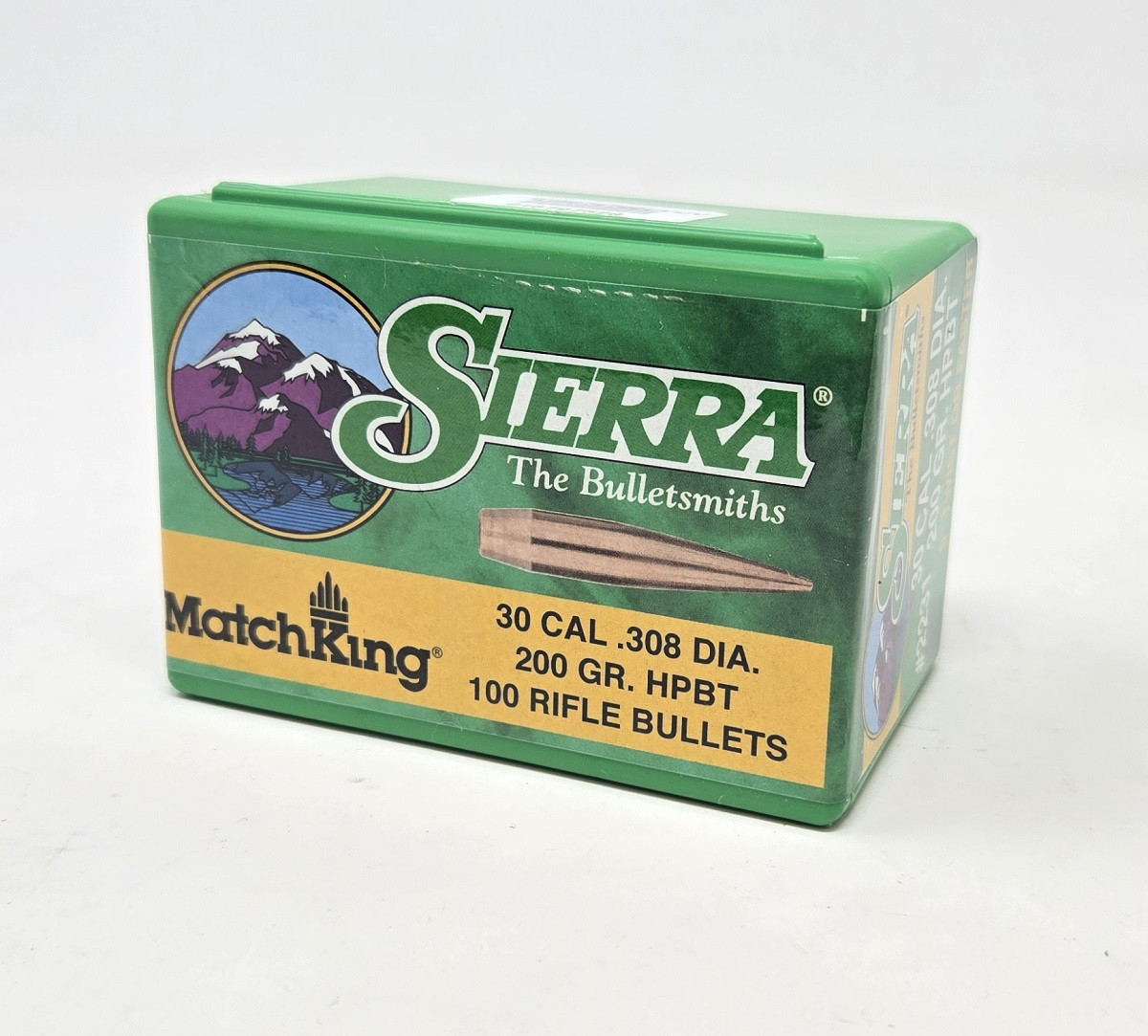 Sierra 30 Cal (.308 Dia) Reloading Bullets Matchking SRAA2231 200 Grain Hollow Point Boat Tail 100 Pieces