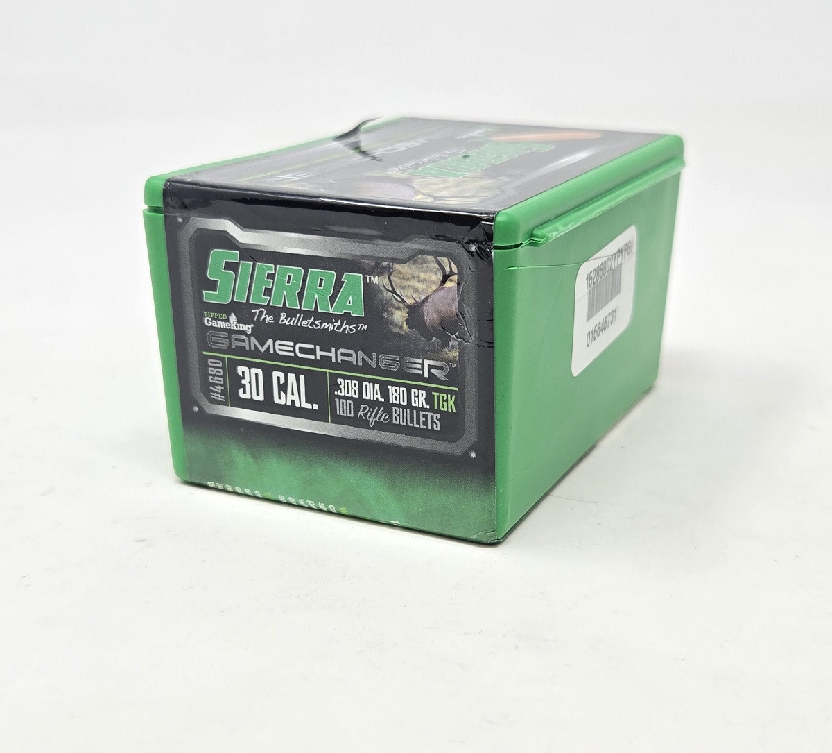 Sierra 30 Cal 308 Dia Reloading Bullets Tipped Gameking SRAA4680 180 Grain Boat Tail Ballistic Tip 100 Pieces