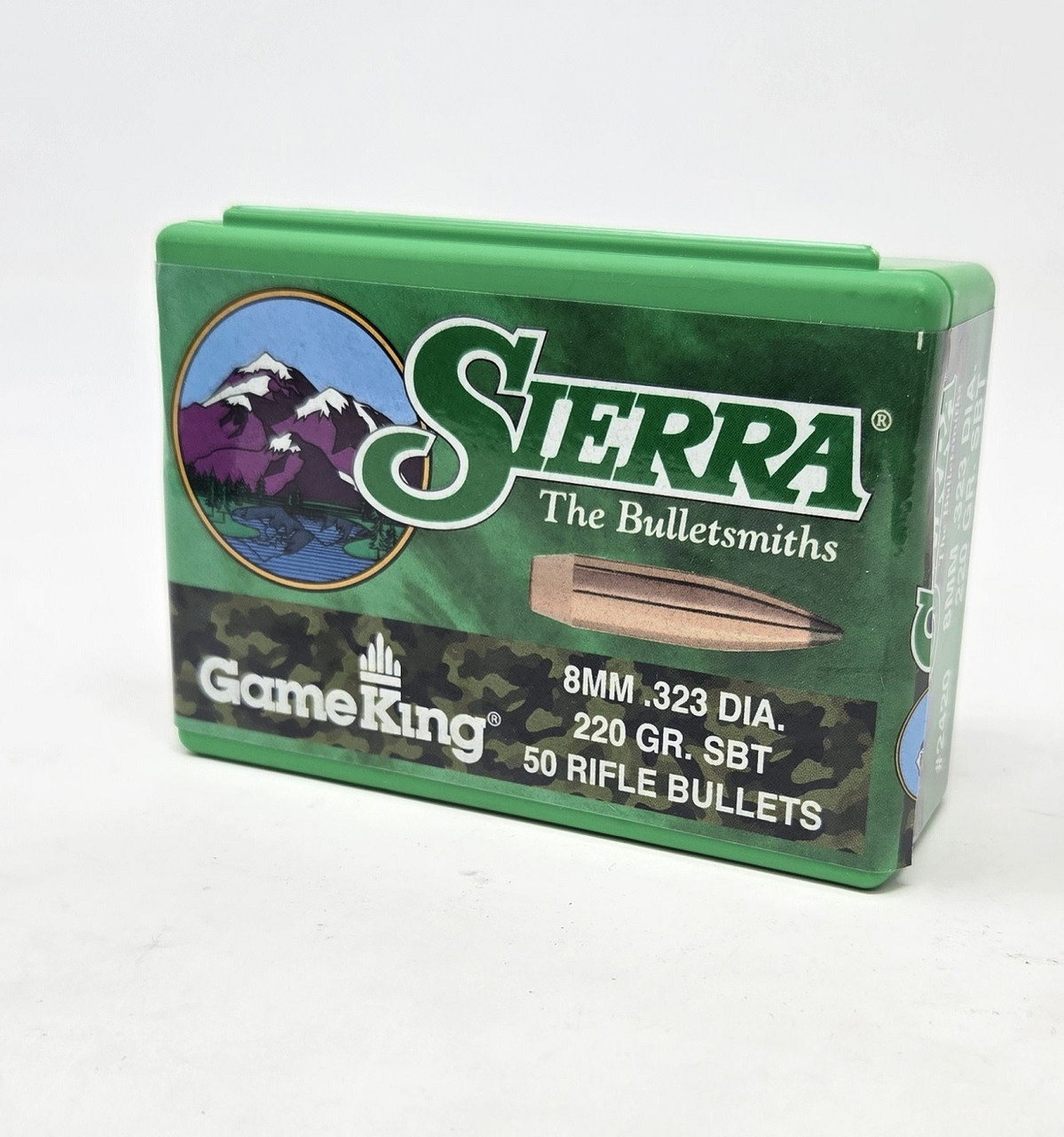 Sierra 8mm 323 Dia Reloading Bullets Gameking SRAA2420 220 Grain Boat Tail Spitzer Soft Point 50 Pieces