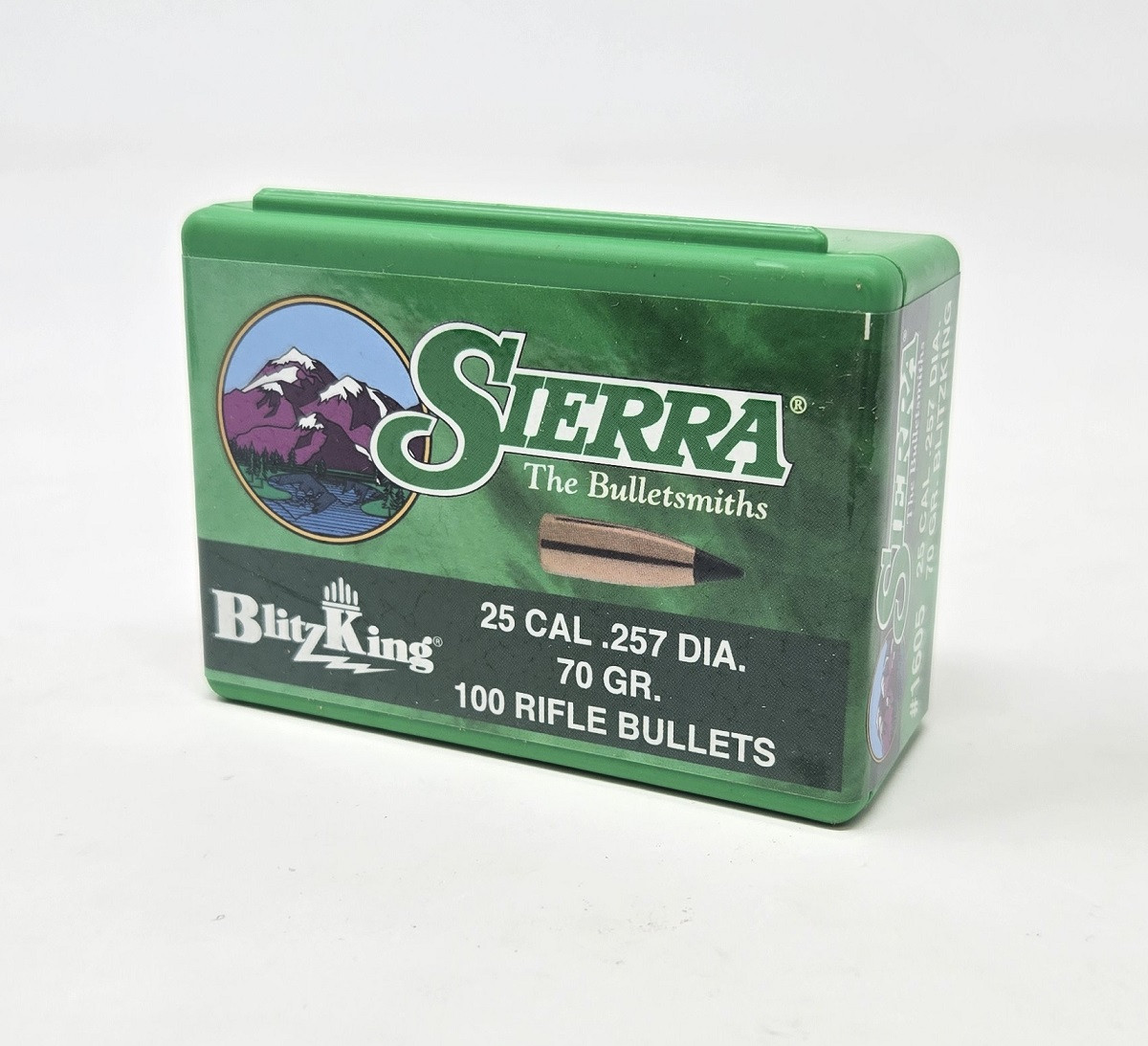 Sierra 25 Cal 257 Dia Reloading Bullets Blitzking SRAA1605 70 Grain Flat Base Ballistic Tip 100 Pieces