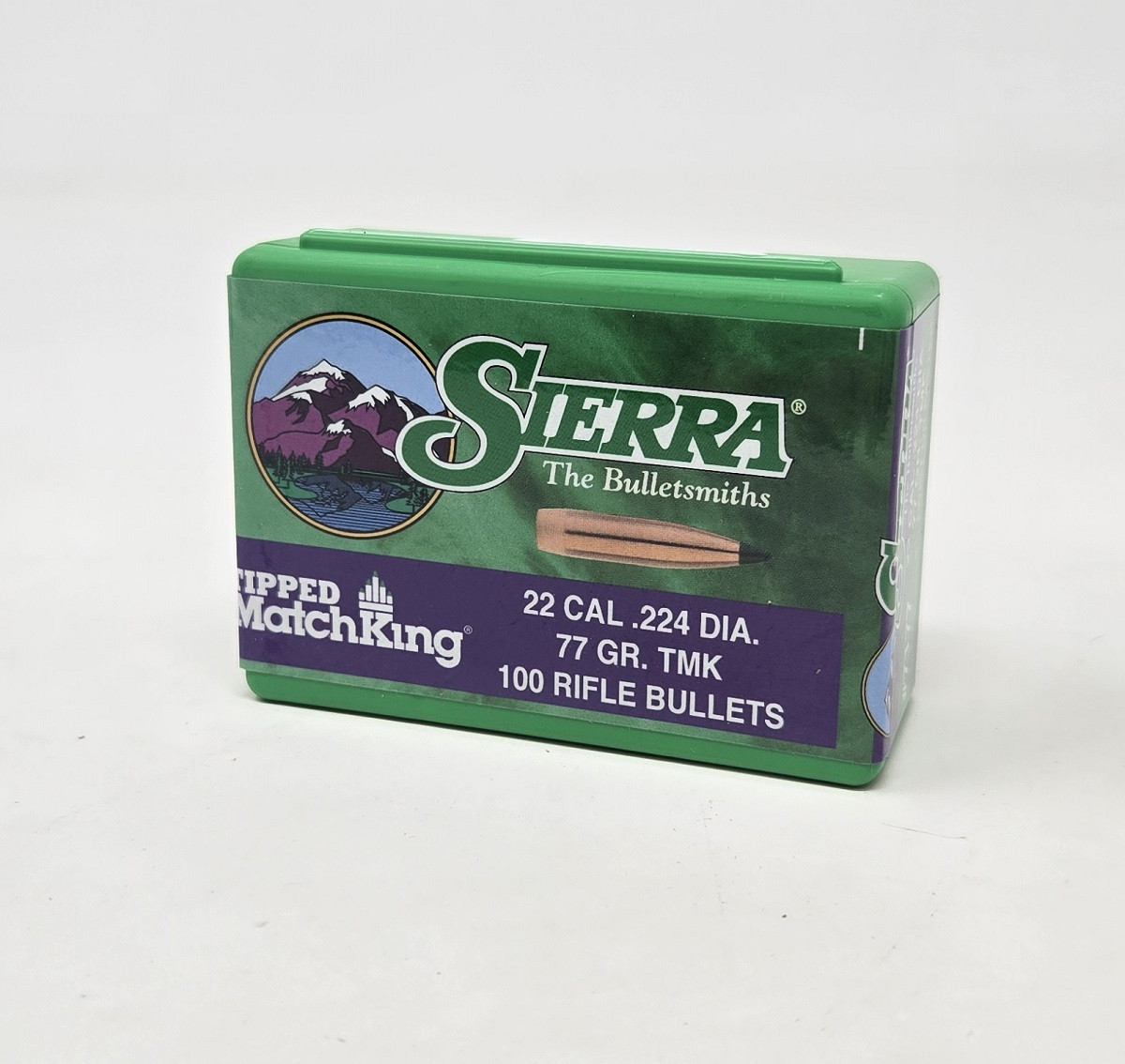 Sierra 22 Cal/5.56mm (.224 Dia) Reloading Bullets Tipped Matchking SRAA7177 77 Grain Boat Tail Ballistic Tip 100 Pieces