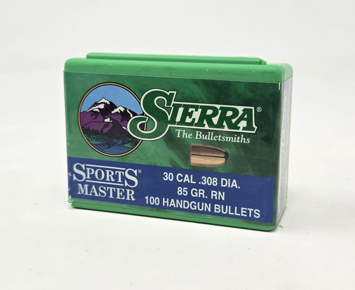 Sierra 30 Cal (.308 Dia) Reloading Bullets Sports Master SRAA8005 85 Grain Round Nose Soft Point 100 Pieces