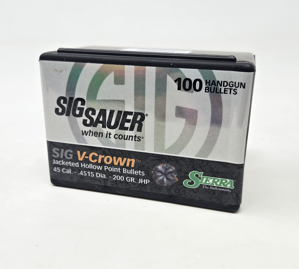 Sierra 45 Cal 451 Dia Reloading Bullets SRAA9820 200 Grain VCrown Jacketed Hollow Point 100 Pieces