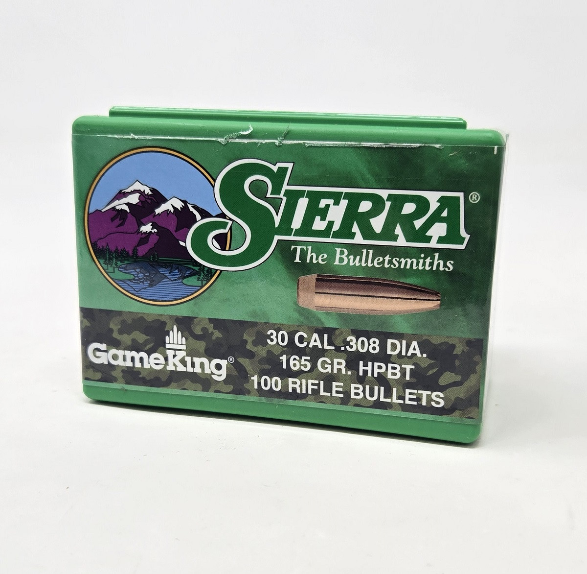 Sierra 30 Cal (.308 Dia) Reloading Bullets Gameking SRAA2140 165 Grain Hollow Point Boat Tail 100 Pieces
