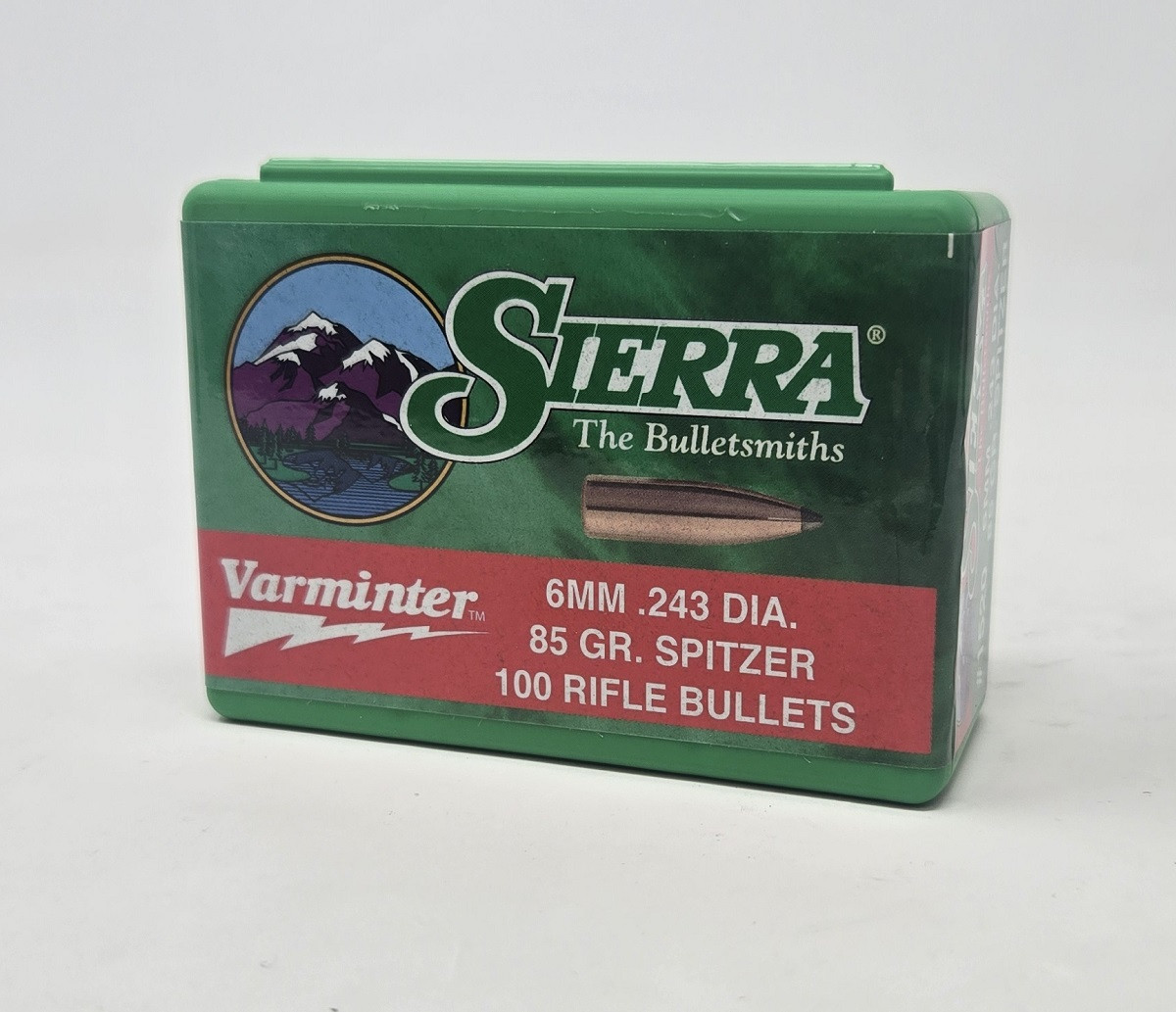 Sierra 6mm (.243 Dia) Reloading Bullets Varminter SRAA1520 85 Grain Flat Base Spitzer Soft Point 100 Pieces
