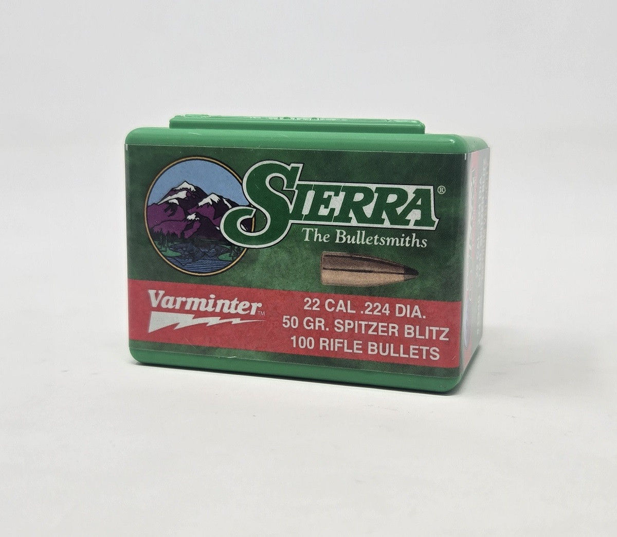 Sierra 22 Cal (.224 Dia) Reloading Bullets Blitz Varminter SRAA1340 50 Grain Flat Base Spitzer Soft Point 100 Pieces