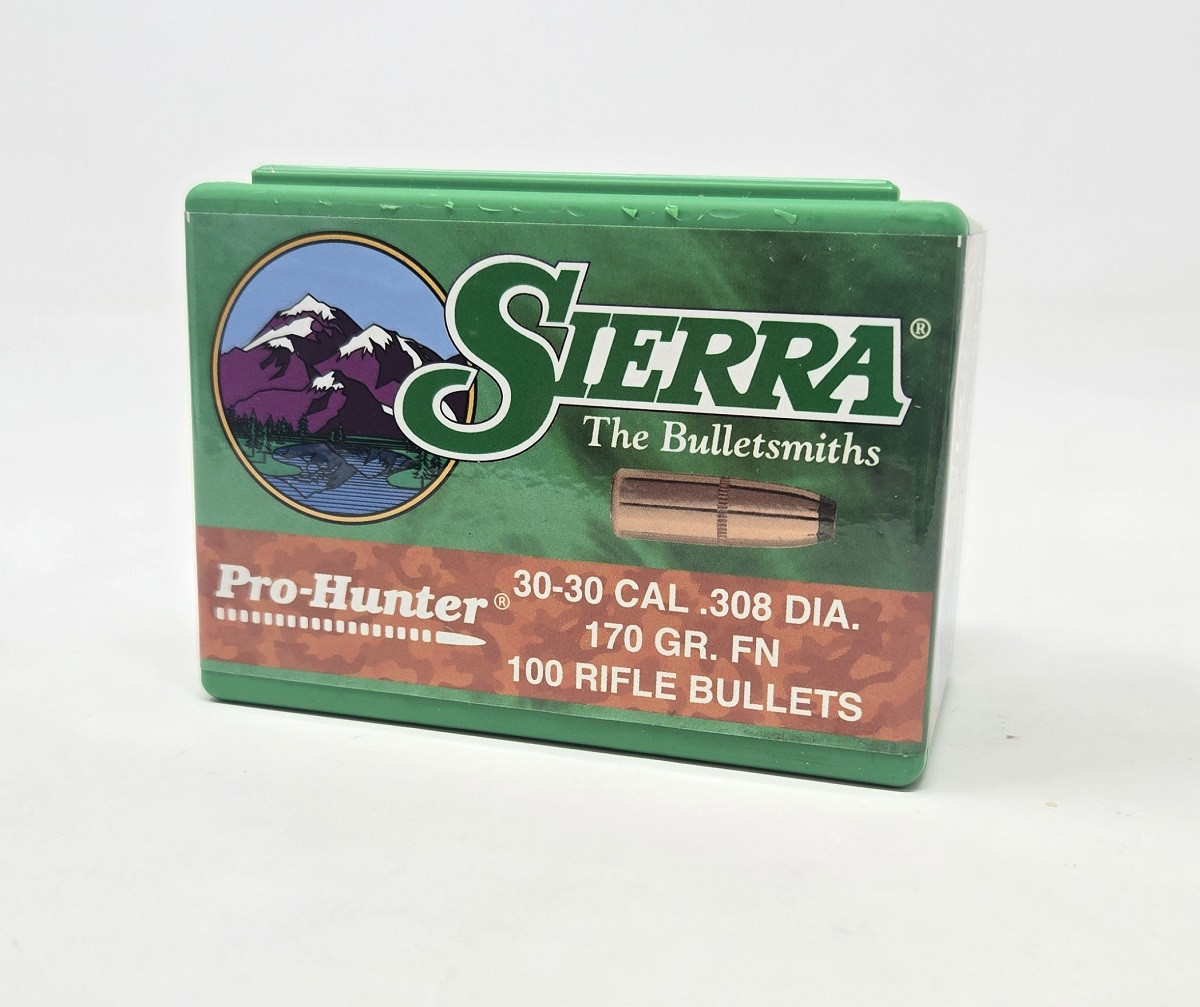 Sierra 30 Cal3030 Win Reloading Bullets Pro Hunter SRAA2010 170 Grain Flat Nose Jacketed Soft Point 100 Pieces