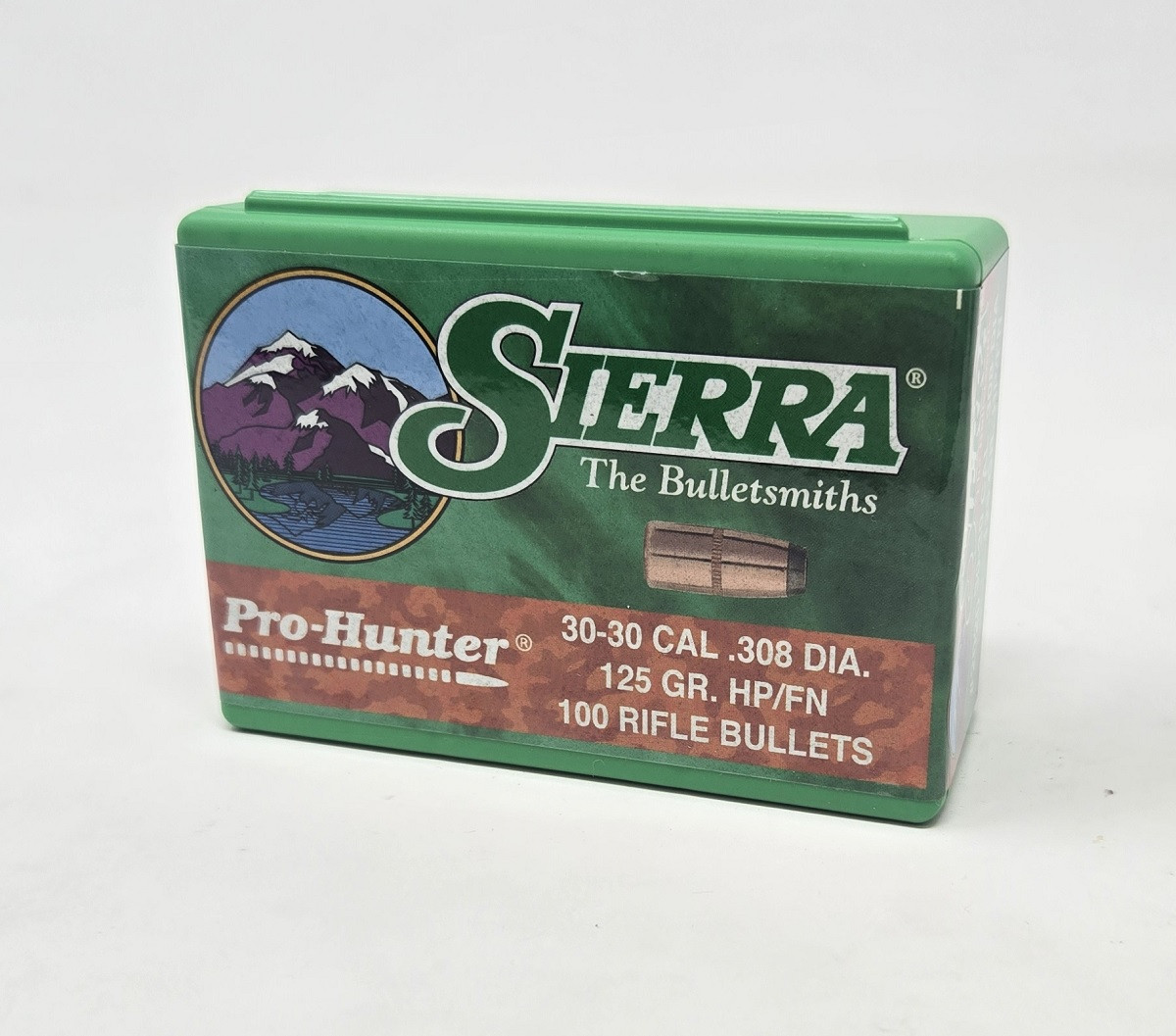 Sierra 30 Cal/30-30 Win (.308 Dia) Reloading Bullets Pro Hunter SRAA2020 125 Grain Flat Nose Jacketed Hollow Point 100 Pieces