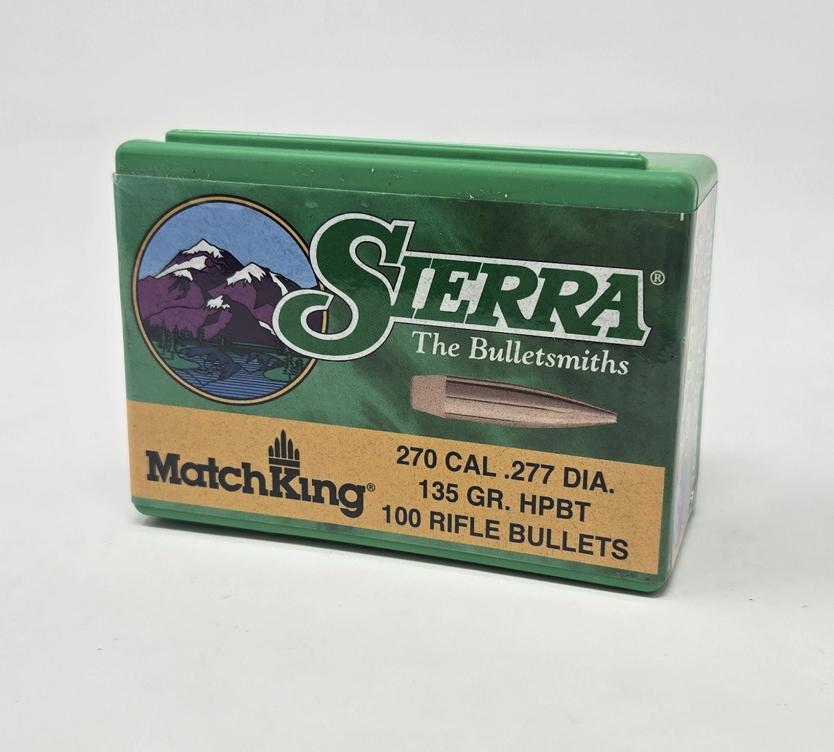Sierra 270 Cal 277 Dia Reloading Bullets Matchking SRAA1833 135 Grain Hollow Point Boat Tail 100 Pieces