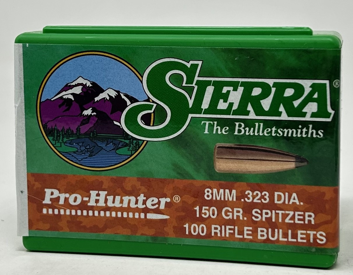 Sierra 8mm 323 Dia Reloading Bullets Pro Hunter SRAA2400 150 Grain Spitzer Soft Point 100 Pieces