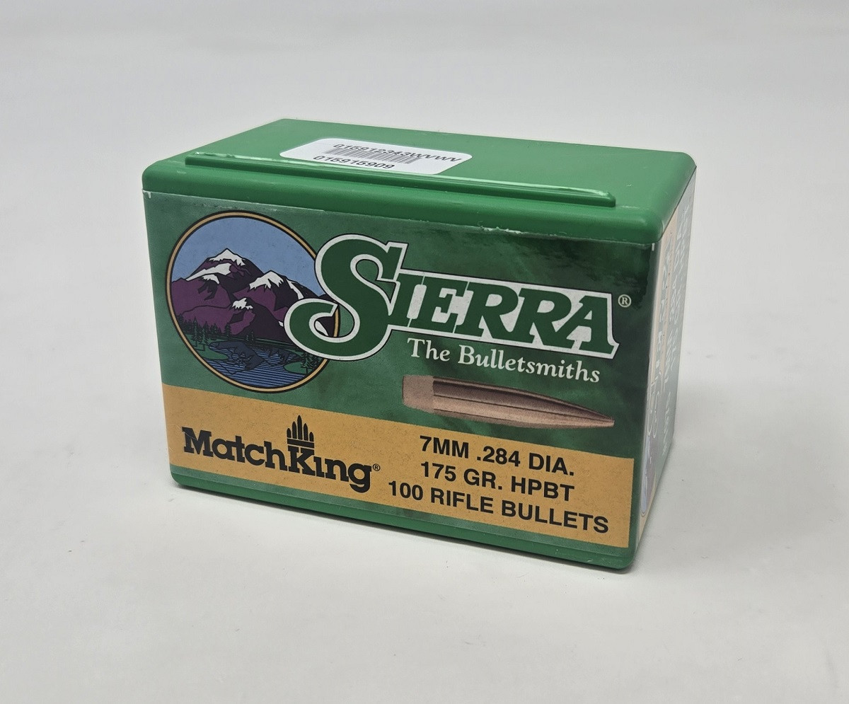 Sierra 7mm 284 Dia Reloading Bullets Matchking SRAA1975 175 Grain Hollow Point Boat Tail 100 Pieces