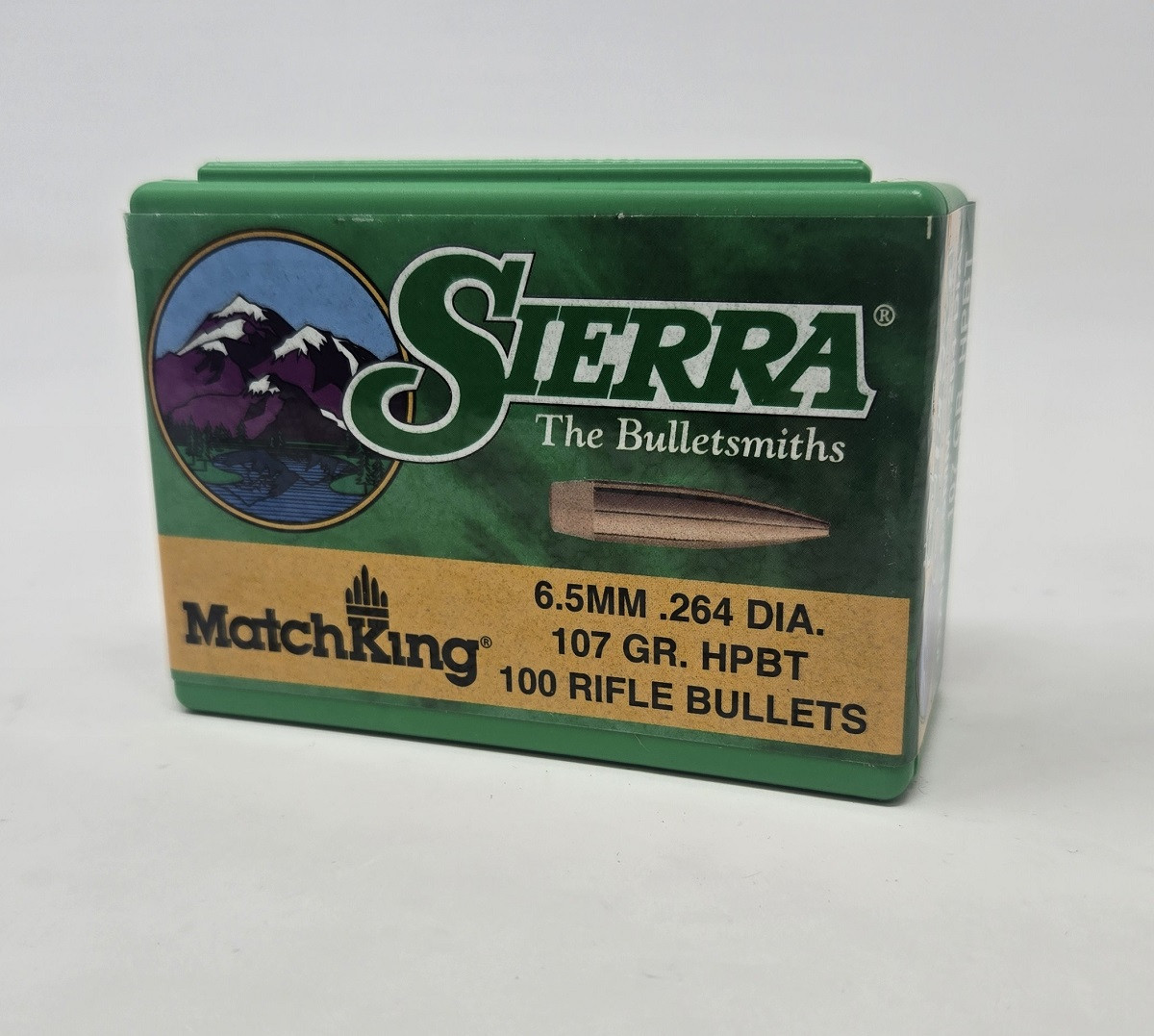 Sierra 65mm 264 Dia Reloading Bullets Matchking SRAA1715 107 Grain Hollow Point Boat Tail 100 Pieces