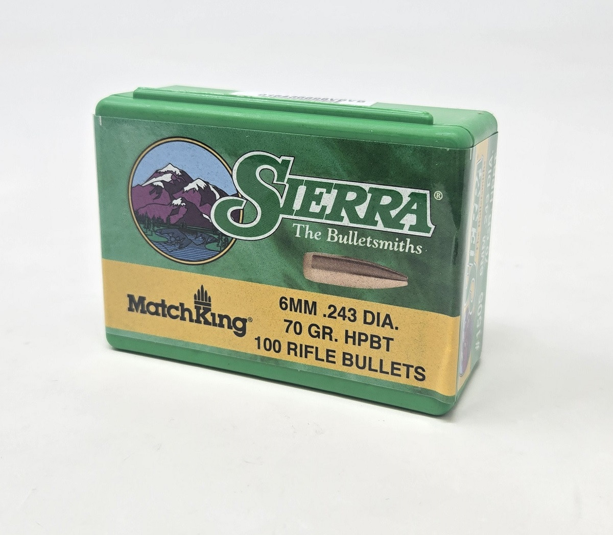 Sierra 6mm (.243 Dia) Reloading Bullets Matchking SRAA1505 70 Grain Hollow Point Boat Tail 100 Pieces