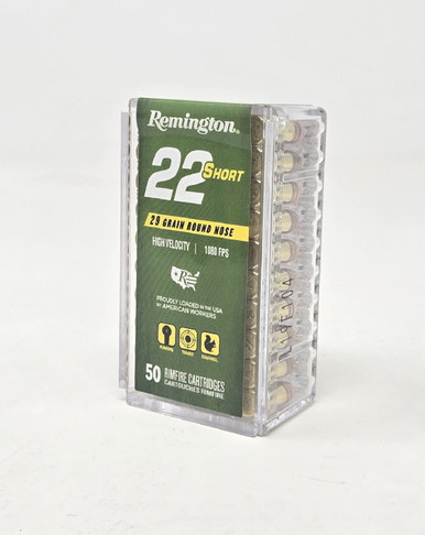 Remington 22 Short Ammunition High Velocity 22SCPRN 29 Grain Round Nose ...