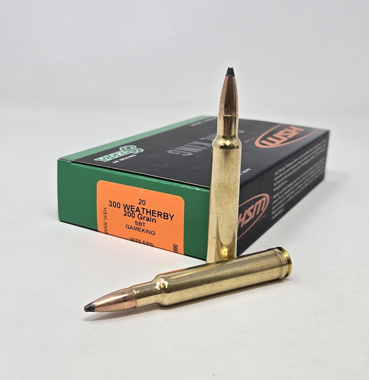 300 Wby Mag Ammo - HSM Weatherby Ammo Gameking Spitzer Boat Tail HSM Weatherby Gameking Spitzer Boat Tail Ammo