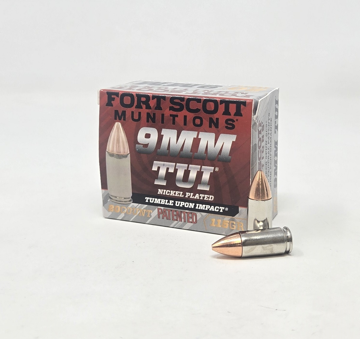 Fort Scott Munitions Nickel Plated Tumble Upon Impact SC Spun Ammo
