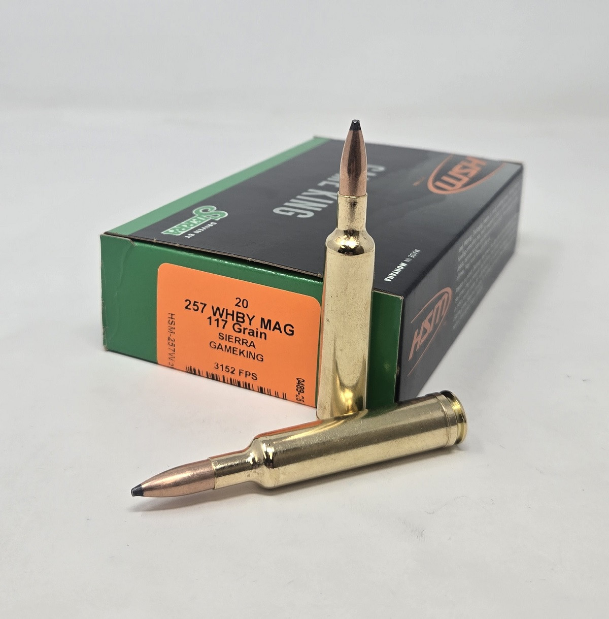 257 Wby Mag Ammo - HSM Ammo Gameking Spitzer Boat Tail HSM Gameking Spitzer Boat Tail Ammo