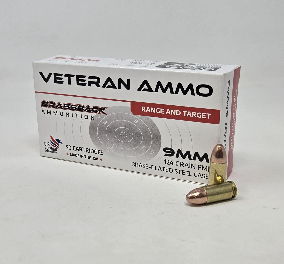 9mm Ammo - Hyperion Veteran Ammo Brass Plated Steel FMJ Hyperion Veteran Brass Plated Steel FMJ Ammo