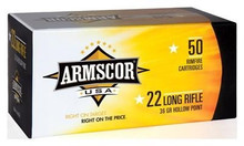 Armscor 22 LR Ammunition ARM50015PH 36 Grain Plated Hollow Point 50 Rounds