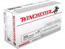 Winchester 38 Special +P Ammunition USA38JHP 125 Grain Jacketed Hollow Point 50 rounds