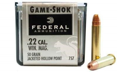 22 WMR Ammo - Bulk Federal Mag Game-Shok BRICK JHP Bulk Federal Mag Game-Shok BRICK JHP Ammo