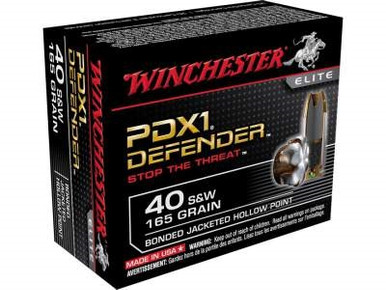 Winchester 40 S&W PDX1 Defender S40SWPDB 165 gr Bonded JHP 20 rounds