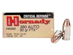 380 Auto Ammo - Hornady Critical Defense Ammo FTX Flex Tip Expanding Hornady Critical Defense FTX Flex Tip Expanding Ammo