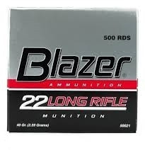 CCI 22LR Ammunition Blazer 0021 40 Grain Lead Round Nose Brick of 500 Rounds