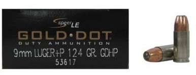 CCI 9mm +P Speer Gold Dot CCI53617 124 gr JHP 50 per box